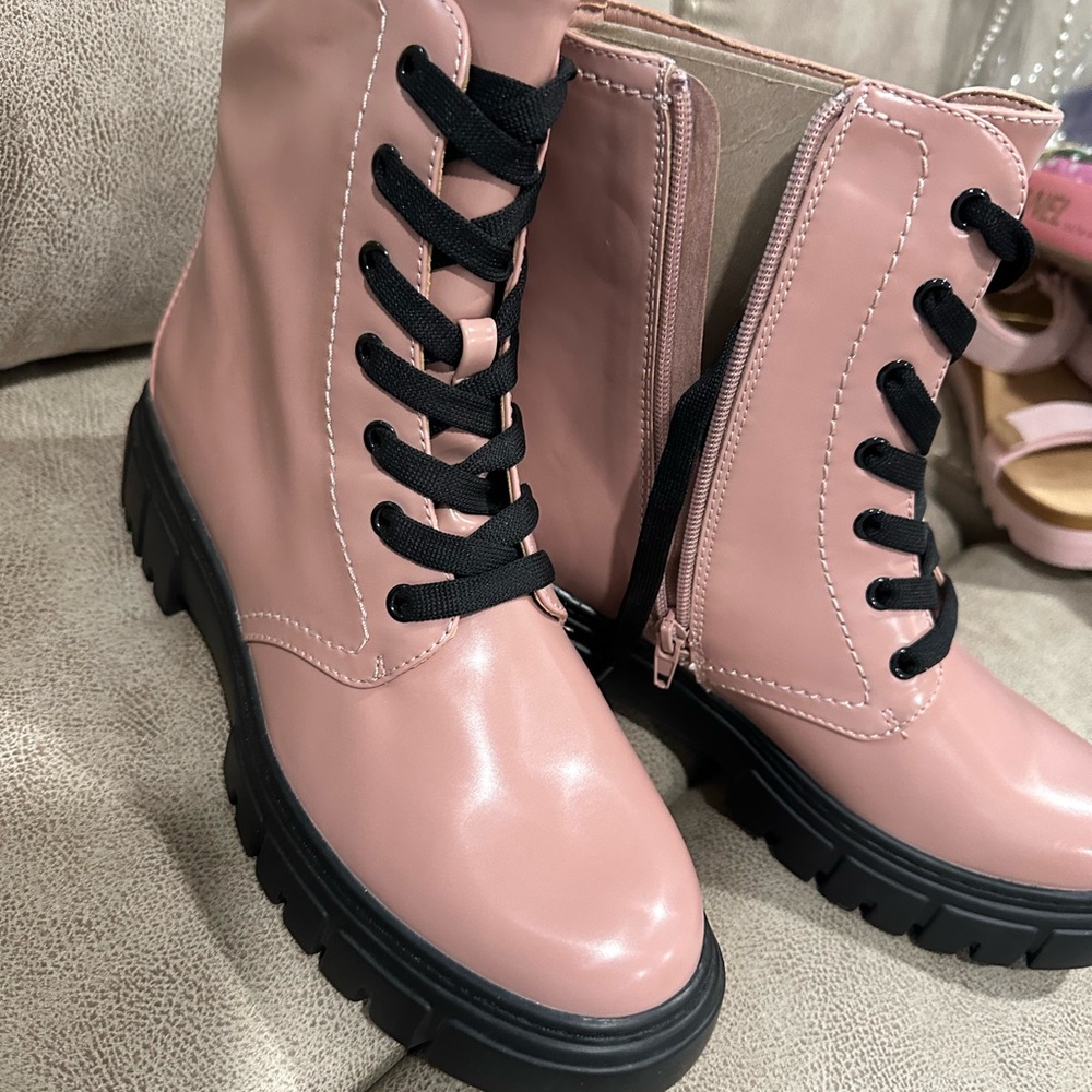 Limelight Pink Combat Boots